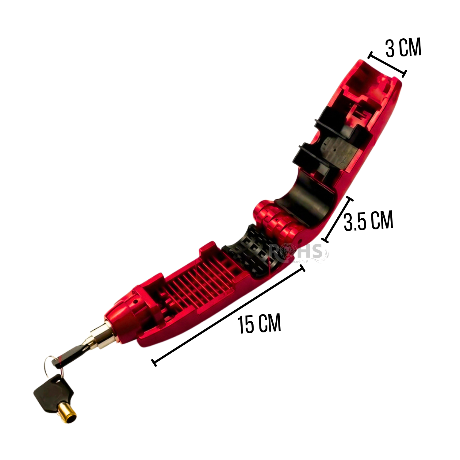 CANDADO ANTIRROBO PARA ACELERADOR DE MOTO ROJO - 6