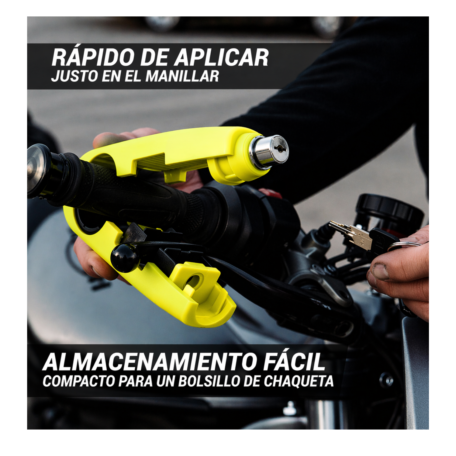 PACK X2 CANDADOS ANTIRROBO PARA ACELERADOR DE MOTO AMARILLO - 3