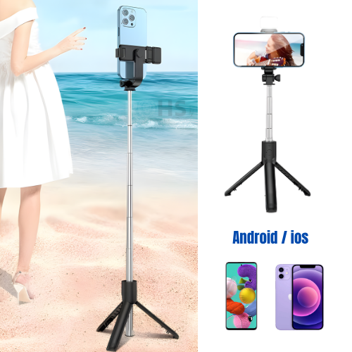 PACK 2 SELFIE STICK TRÍPODE 3 EN 1 XT-02 CON CONTROL REMOTO BLUETOOTH SOPORTE AJUSTABLE PORTÁTIL - 7
