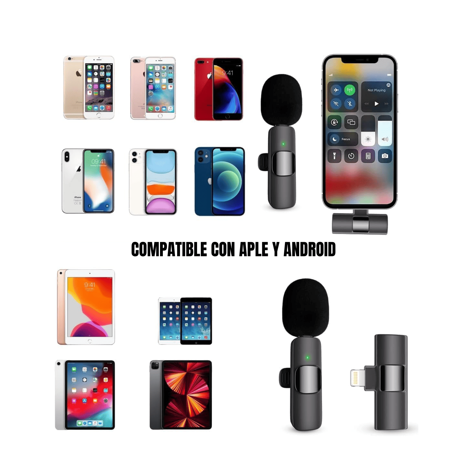 MICRÓFONO INALÁMBRICO 2 EN 1 PARA IPHONE Y ANDROID K11 - 5