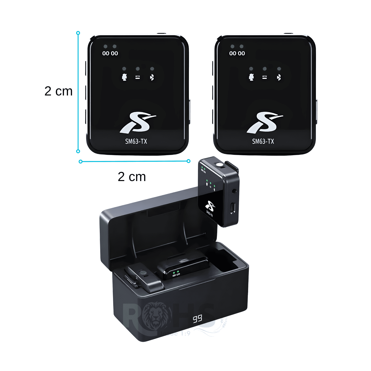 MICRÓFONO SOLAPERO INALÁMBRICO DUAL 4 EN 1 SX63 CON CANCELACIÓN DE RUIDO ALTA SENSIBILIDAD - 2