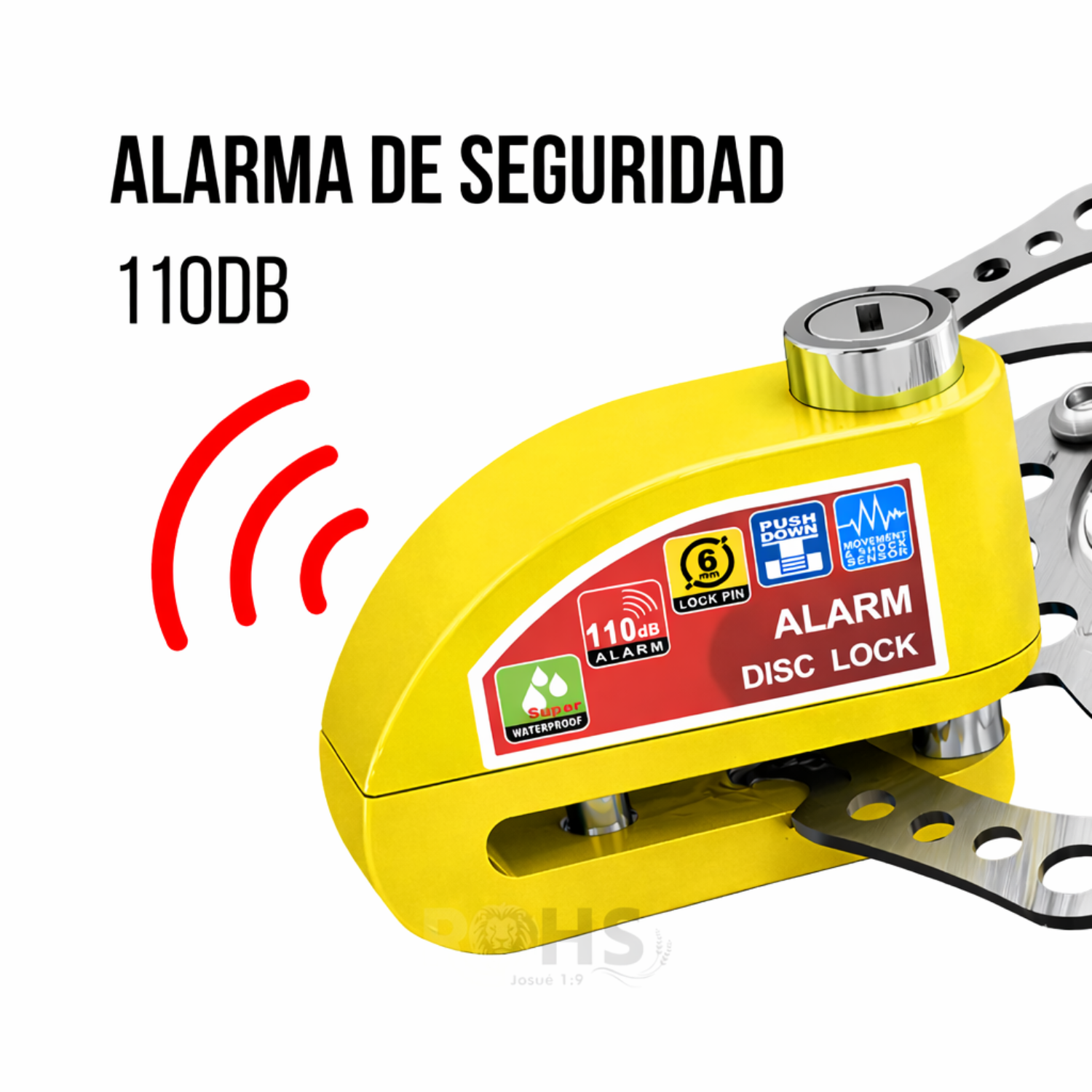 CANDADO ANTIRROBO PARA ACELERADOR DE MOTO AMARILLO - 1
