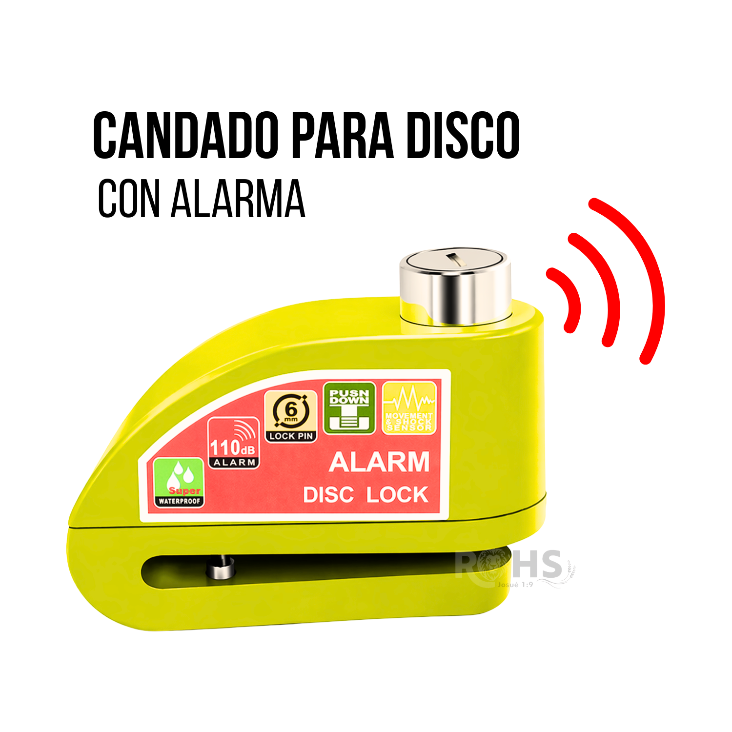 CANDADO ANTIRROBO PARA ACELERADOR DE MOTO AMARILLO - 4