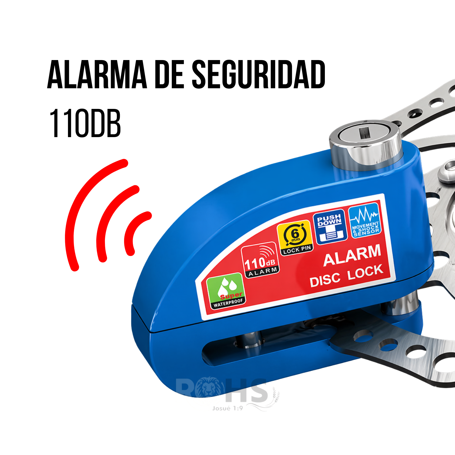 CANDADO ANTIRROBO PARA ACELERADOR DE MOTO AZUL - 1
