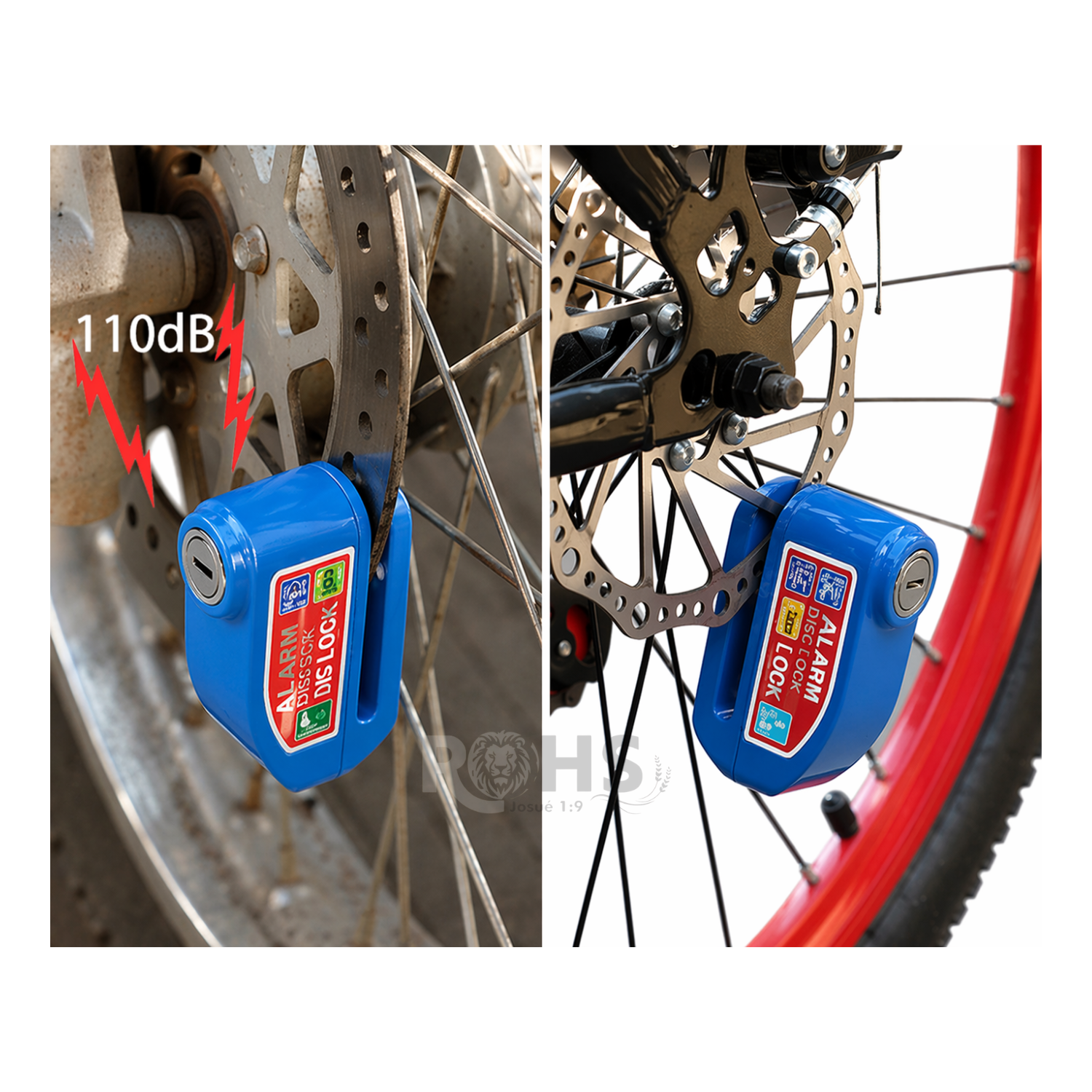 CANDADO ANTIRROBO PARA ACELERADOR DE MOTO AZUL - 3