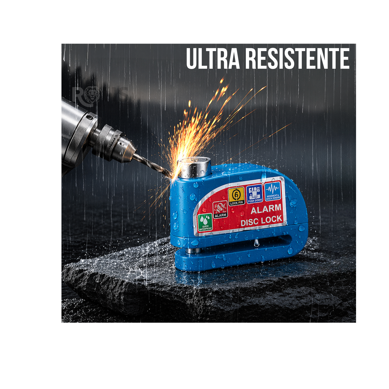 CANDADO ANTIRROBO PARA ACELERADOR DE MOTO AZUL - 4