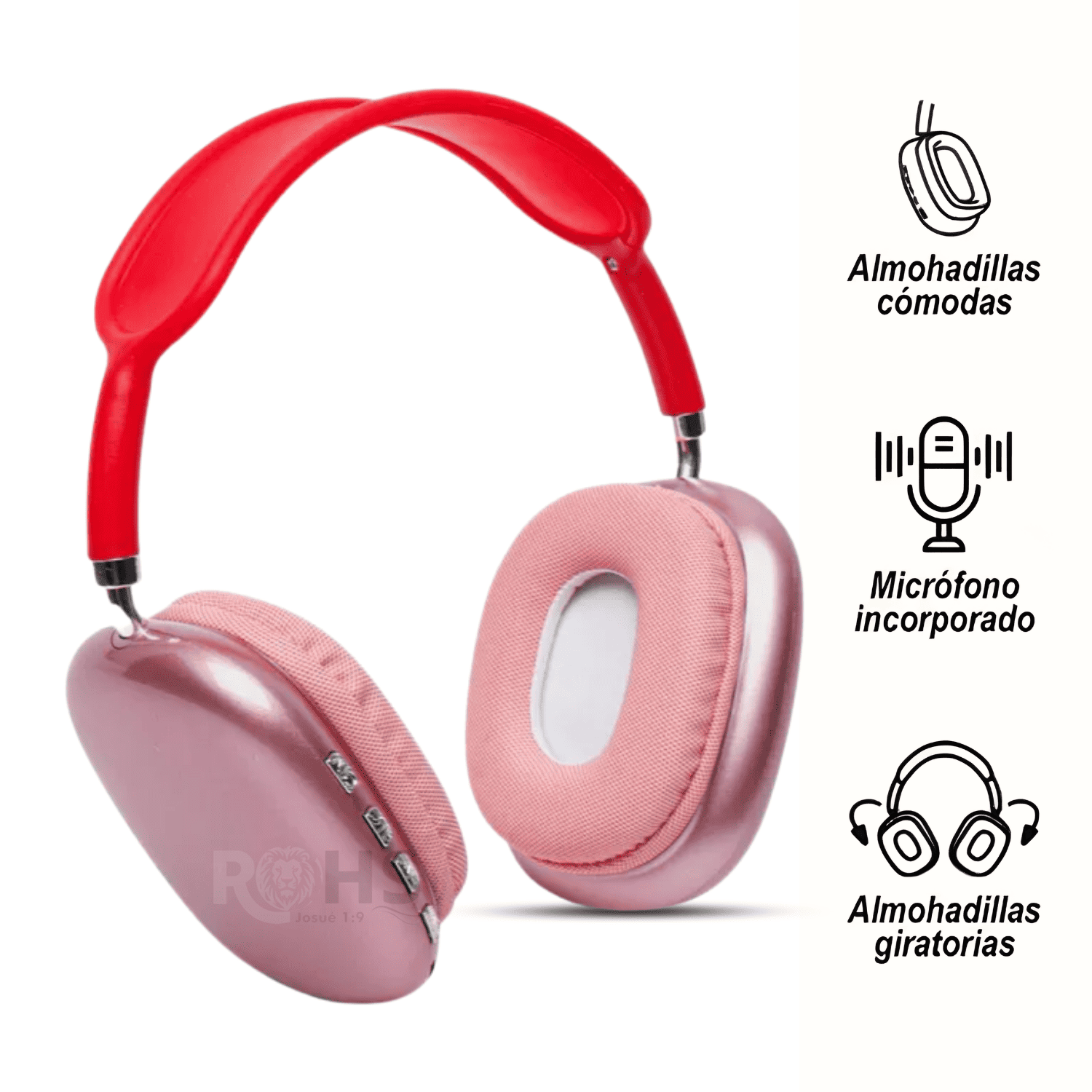 Audífonos Bluetooth Inalámbricos P9 Con Micrófono Rojo - 3