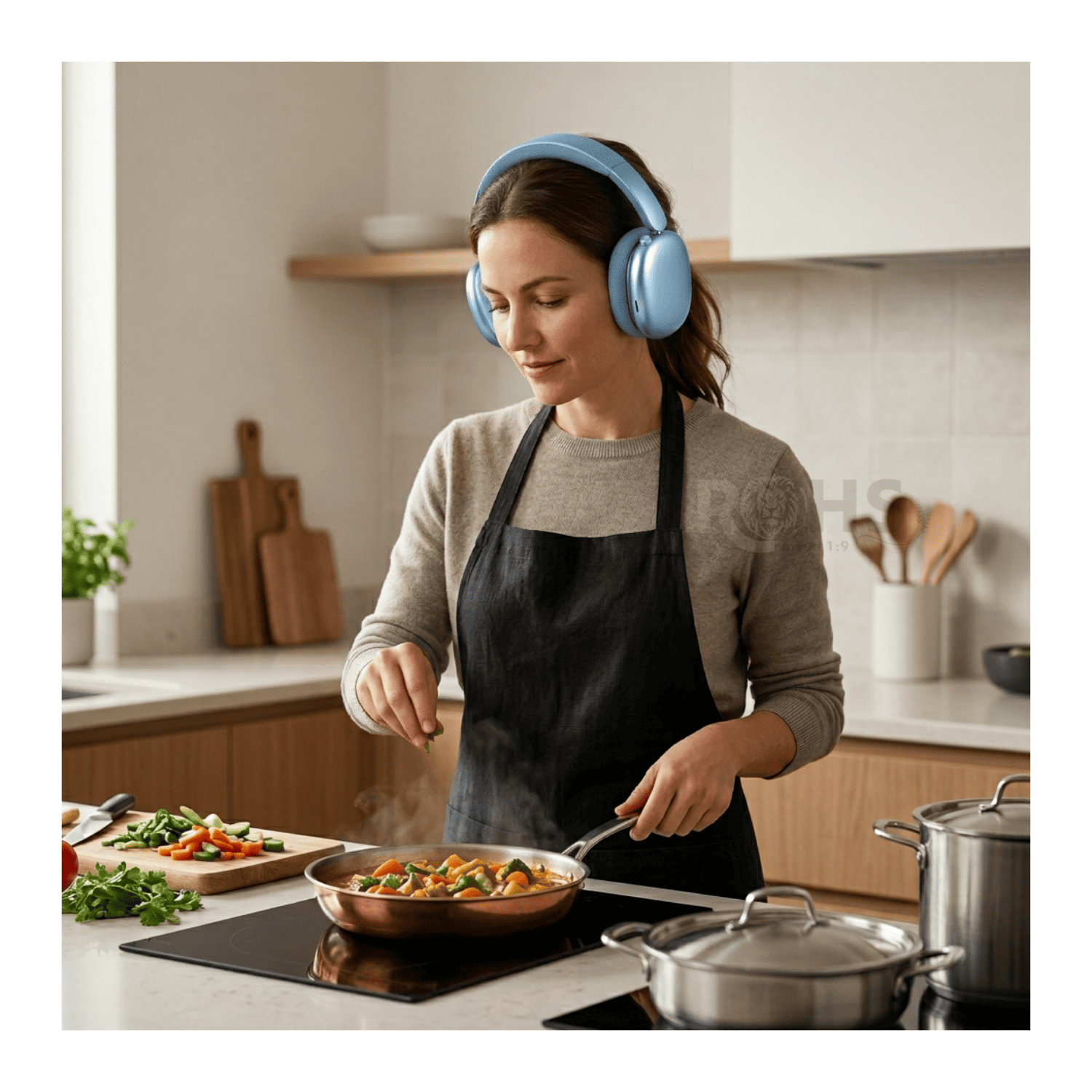 HEADPHONES BLUETOOTH INALÁMBRICOS KIMISO K601 ANC CON CANCELACIÓN DE RUIDO SONIDO PURE BASS AZUL - 3