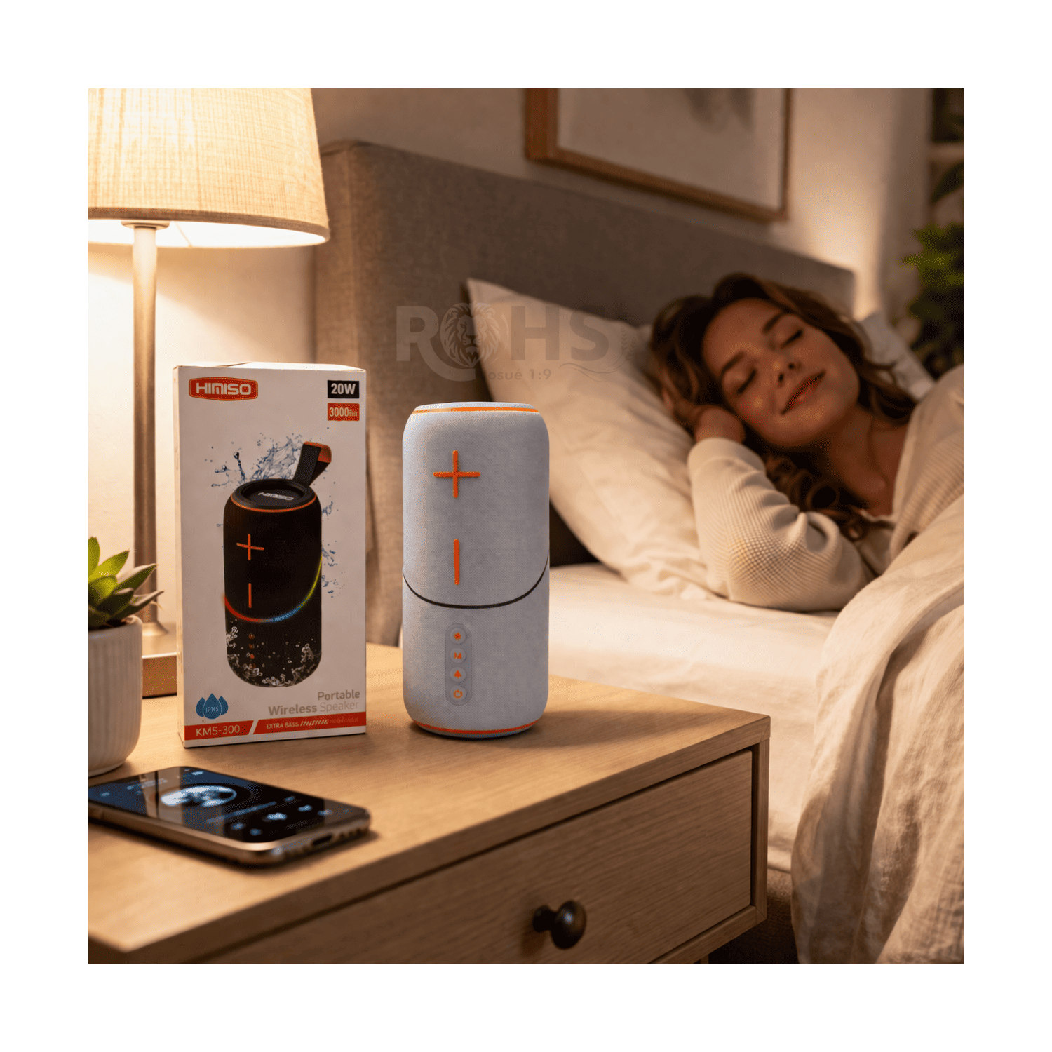 PARLANTE BLUETOOTH PORTÁTIL KIMISO KMS-300 20W CON EXTRA BASS IPX6 RESISTENTE AL AGUA GRIS - 4