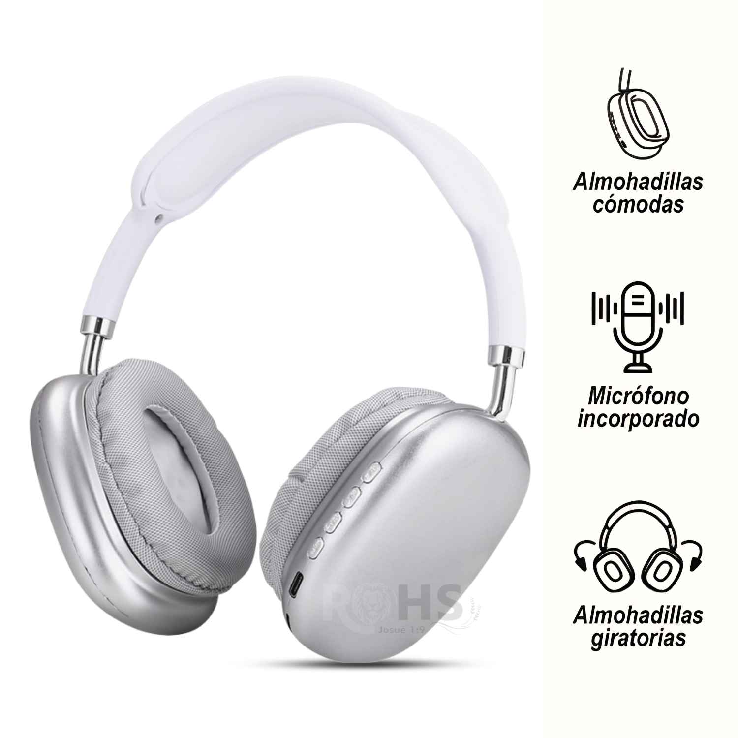Audífonos Bluetooth Inalámbricos P9 Con Micrófono Blanco - 3