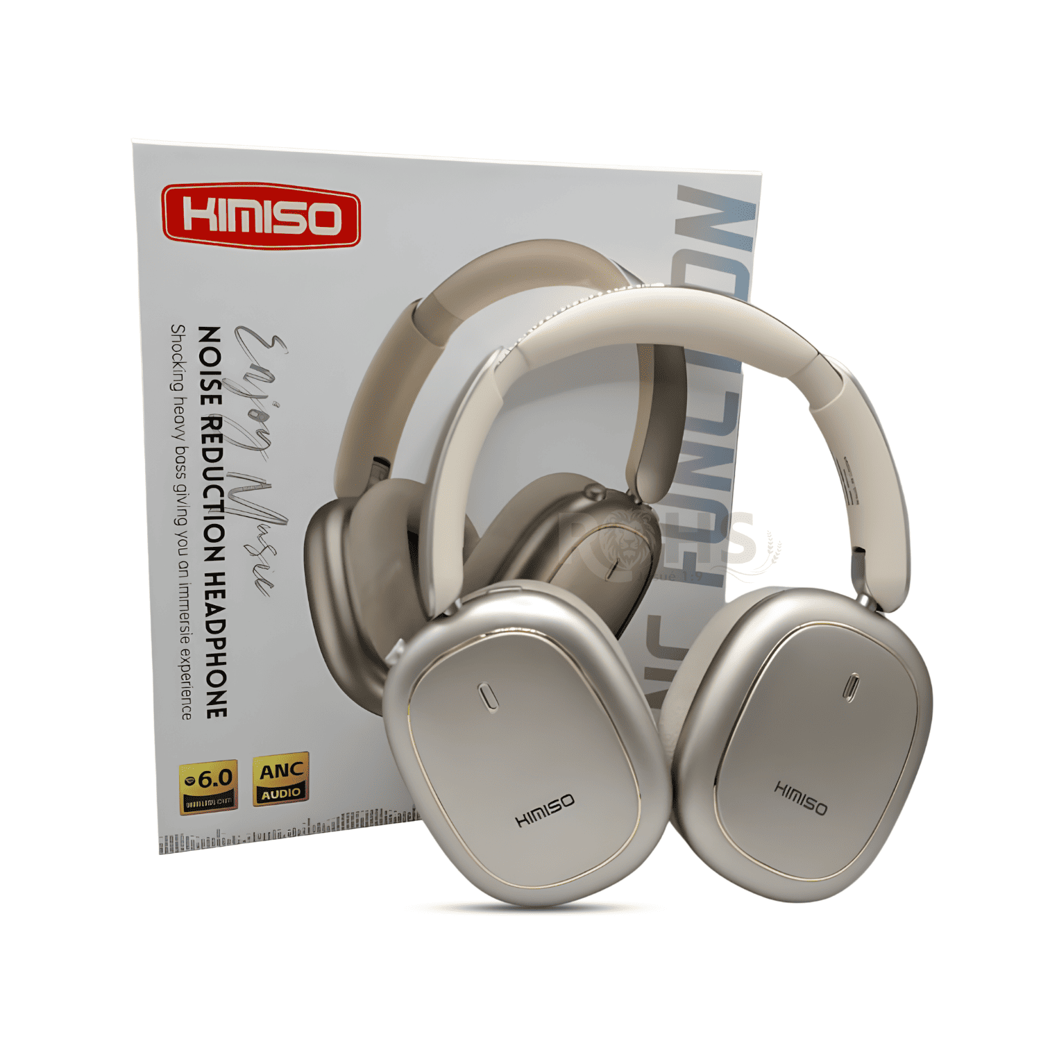HEADPHONES BLUETOOTH INALÁMBRICOS KIMISO K600 ANC CON CANCELACIÓN DE RUIDO SONIDO EQUILIBRADO BEIGE - 1