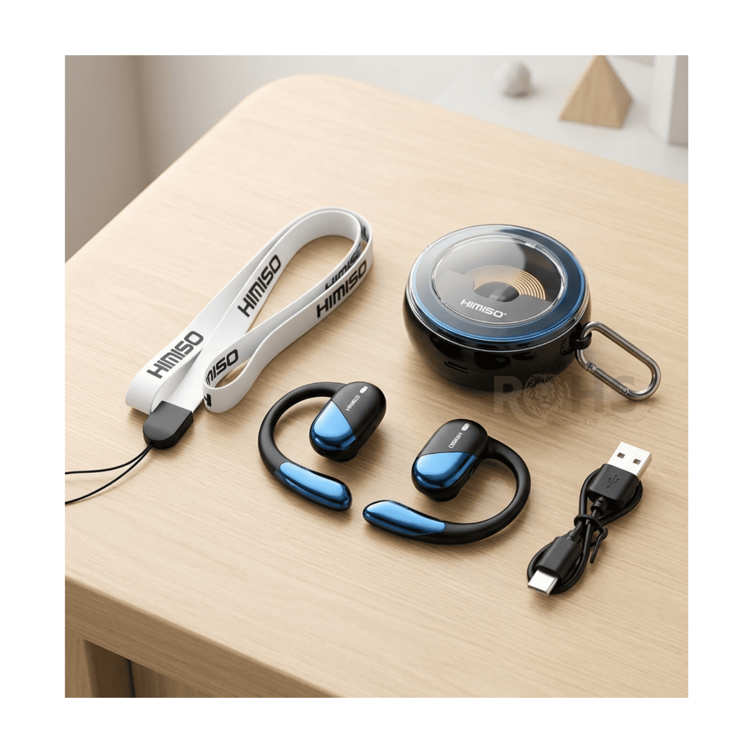AUDÍFONOS BLUETOOTH INALÁMBRICOS KIMISO KMS-E01 CON ENC Y MICRÓFONO SONIDO ESTÉREO AZUL - 3