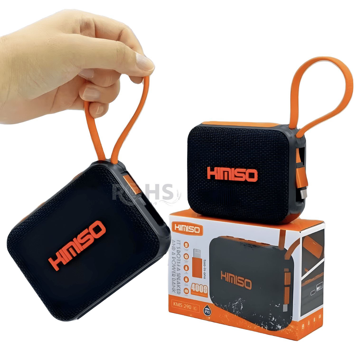 PARLANTE BLUETOOTH PORTÁTIL KIMISO KMS-290 POWER BANK 4000MAH IPX5 RESISTENTE AL AGUA NEGRO - 4
