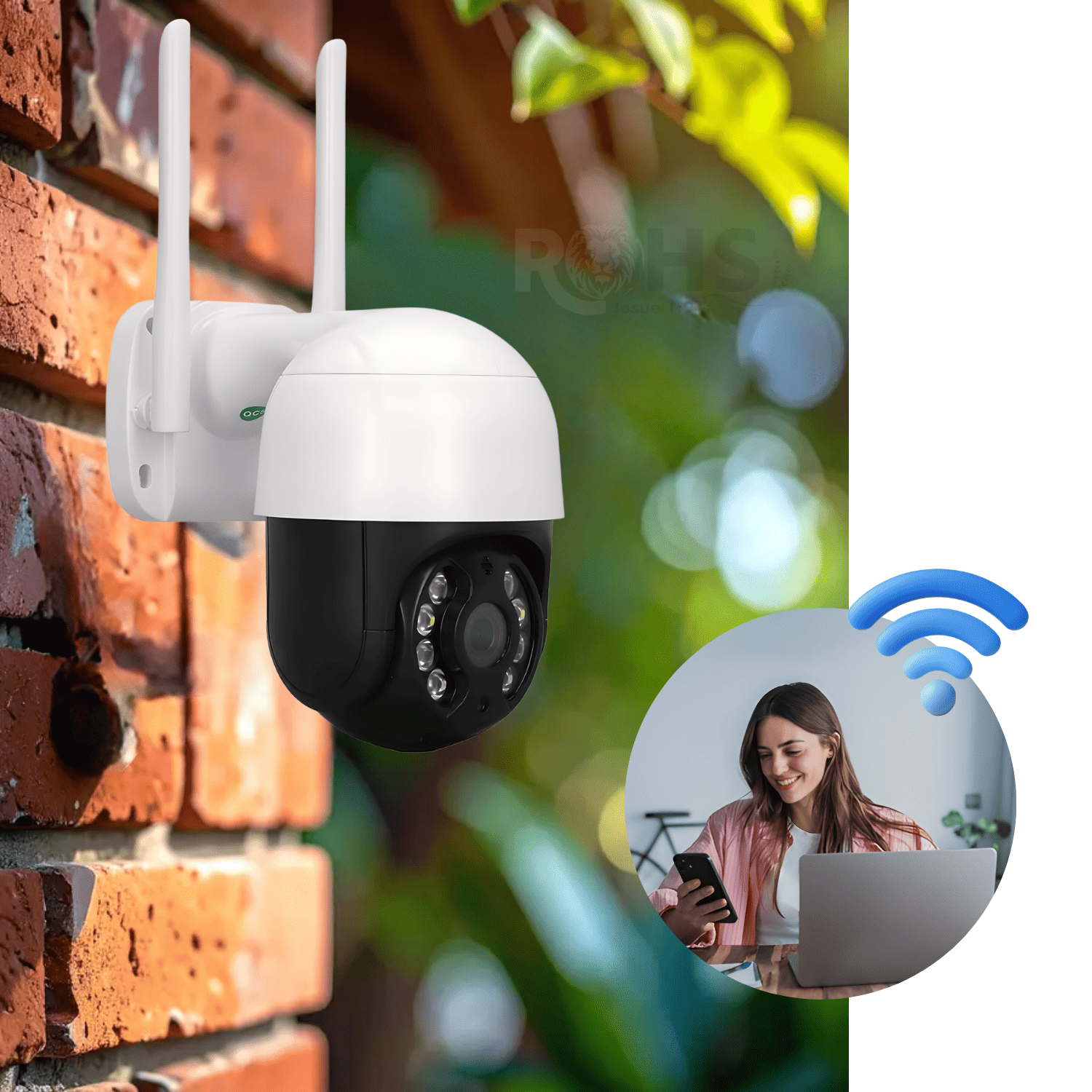 CÁMARA DE SEGURIDAD WIFI EXTERIOR 360° 1080P CON VISIÓN NOCTURNA AUDIO BIDIRECCIONAL Y DETECCIÓN DE MOVIMIENTO - 1