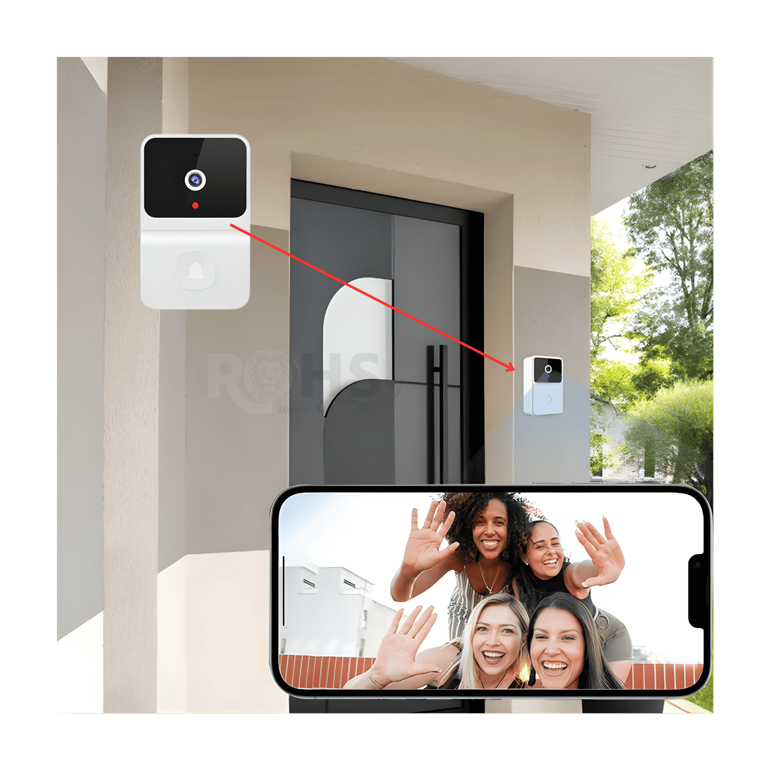 TIMBRE INTELIGENTE CON CÁMARA WIFI 180° CON VISIÓN NOCTURNA AUDIO BIDIRECCIONAL Y DETECCIÓN DE MOVIMIENTO - 5