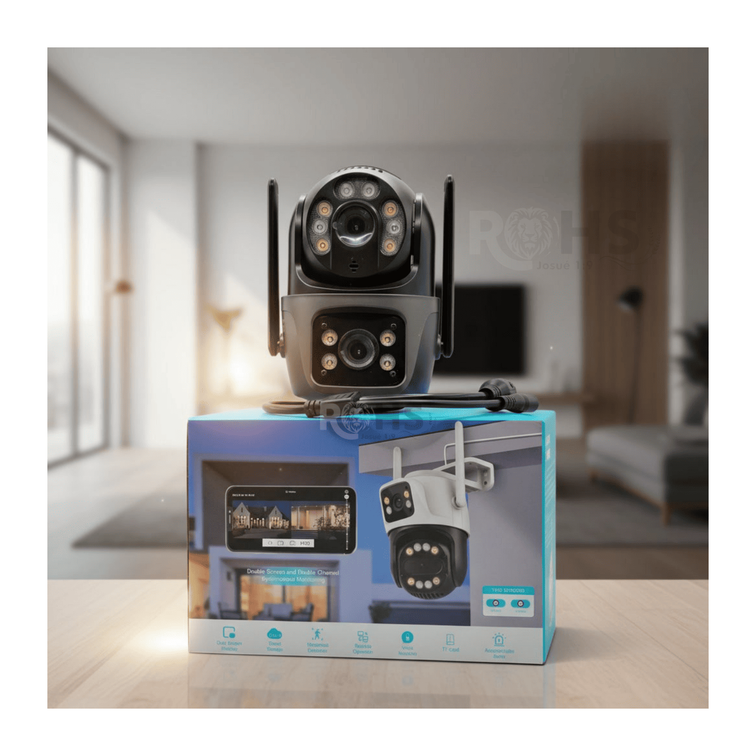 CÁMARA DE SEGURIDAD WIFI EXTERIOR 3 LENTES CON ZOOM 8X Y MONITOREO REMOTO 360° - 6