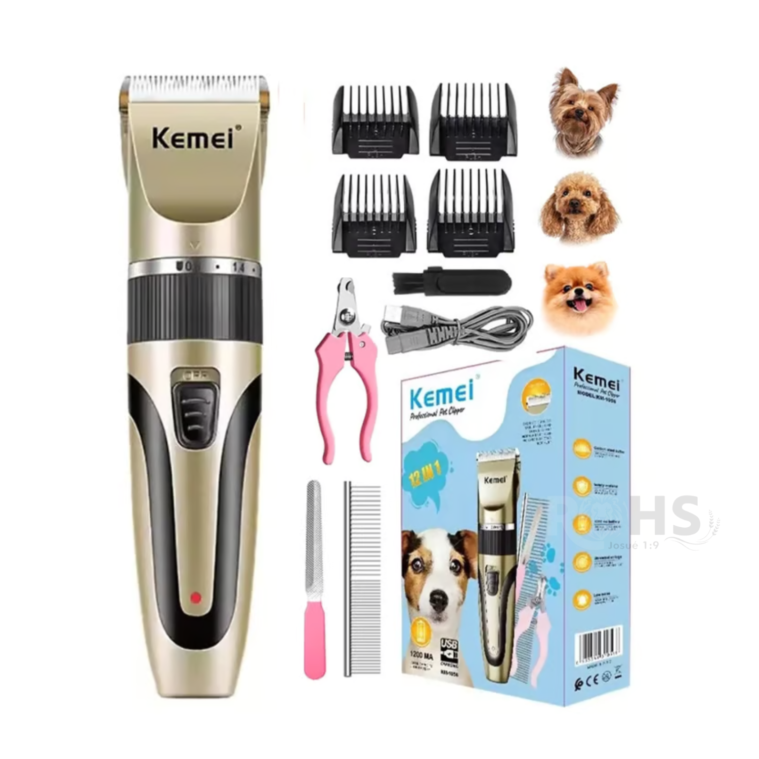 CORTAPELOS PROFESIONAL PARA MASCOTAS - KEMEI - 1