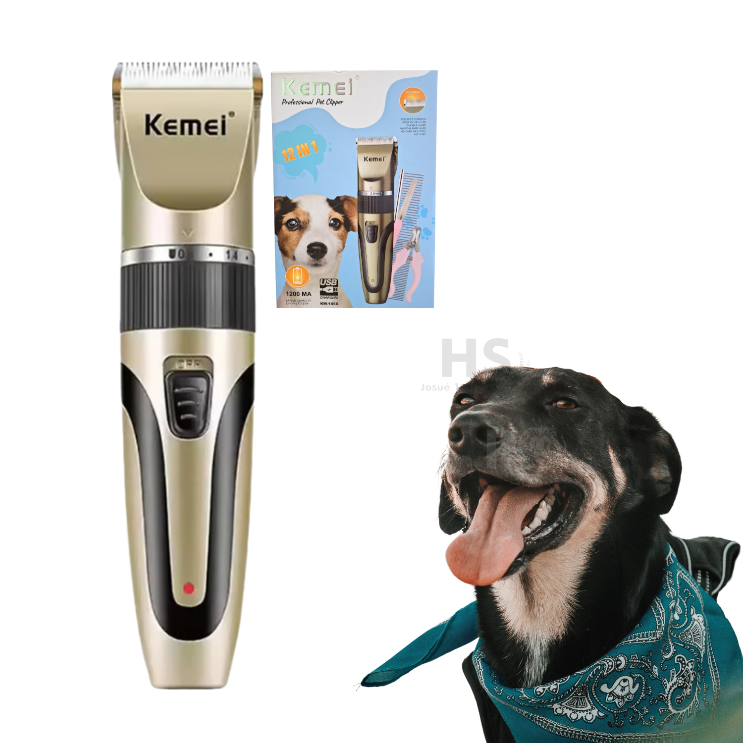 MÁQUINA CORTAPELO PROFESIONAL PARA MASCOTAS MARCA KEMEI - 1