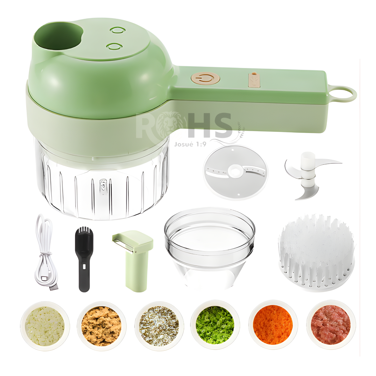 PICADOR ELÉCTRICO RECARGABLE USB PARA VERDURAS Y AJOS PORTÁTIL MULTIFUNCIONAL - 2