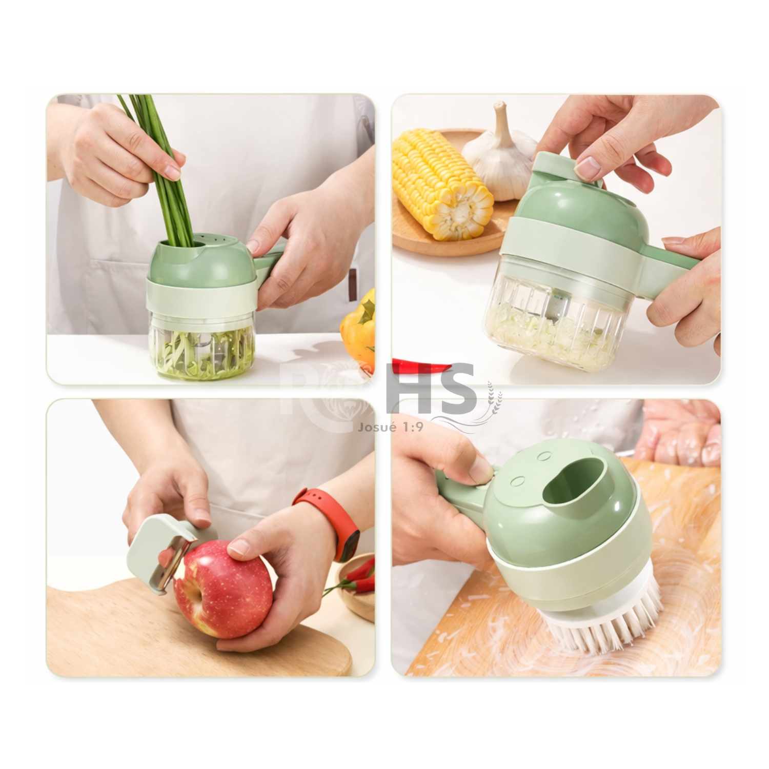 PICADOR ELÉCTRICO RECARGABLE USB PARA VERDURAS Y AJOS PORTÁTIL MULTIFUNCIONAL - 3
