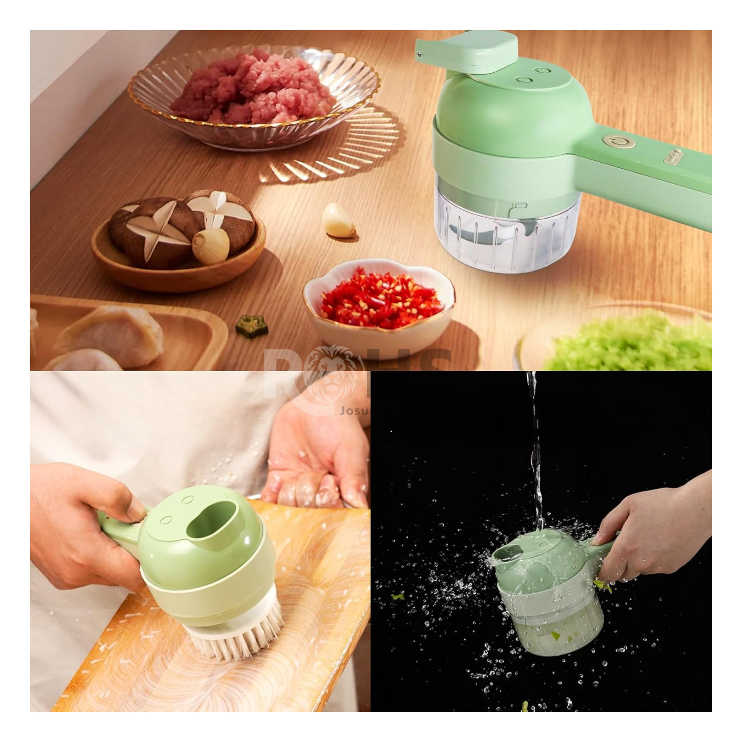 PICADOR ELÉCTRICO RECARGABLE USB PARA VERDURAS Y AJOS PORTÁTIL MULTIFUNCIONAL - 4