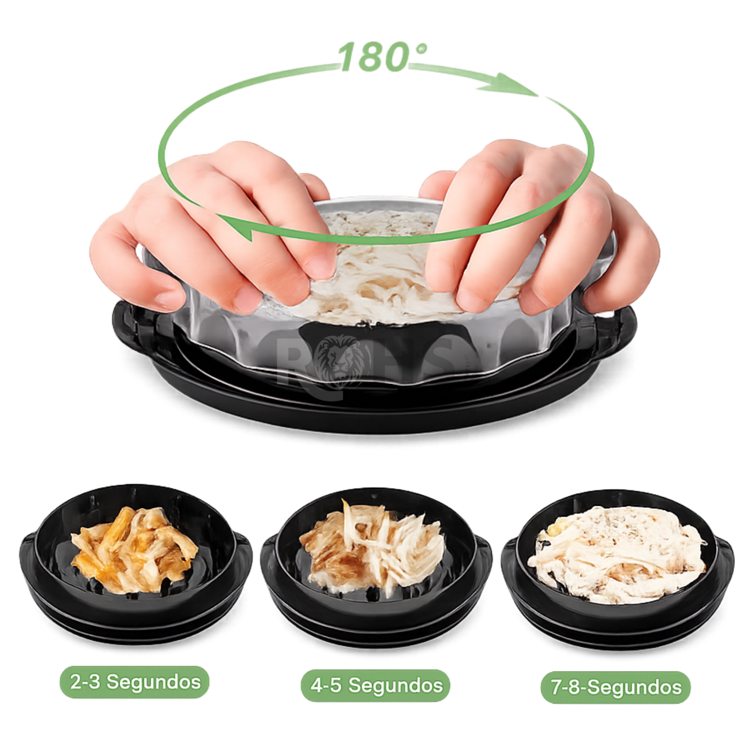 Desmenuzador Manual De Carne Y Pollo Cocido Con Tapa Transparente Y Base Antideslizante - 2