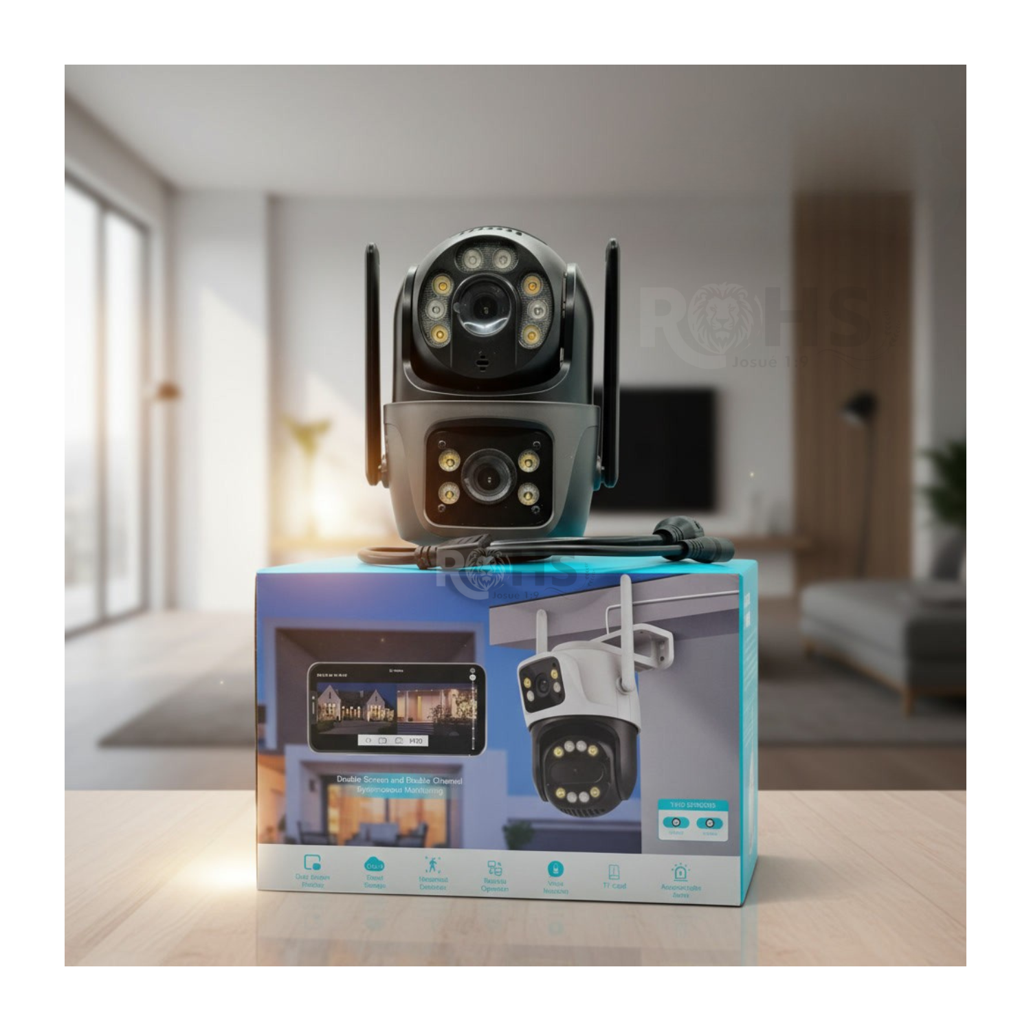 PACK 2 CÁMARAS DE SEGURIDAD WIFI EXTERIOR 2 LENTES CON ZOOM 8X Y MONITOREO REMOTO 360° - 5
