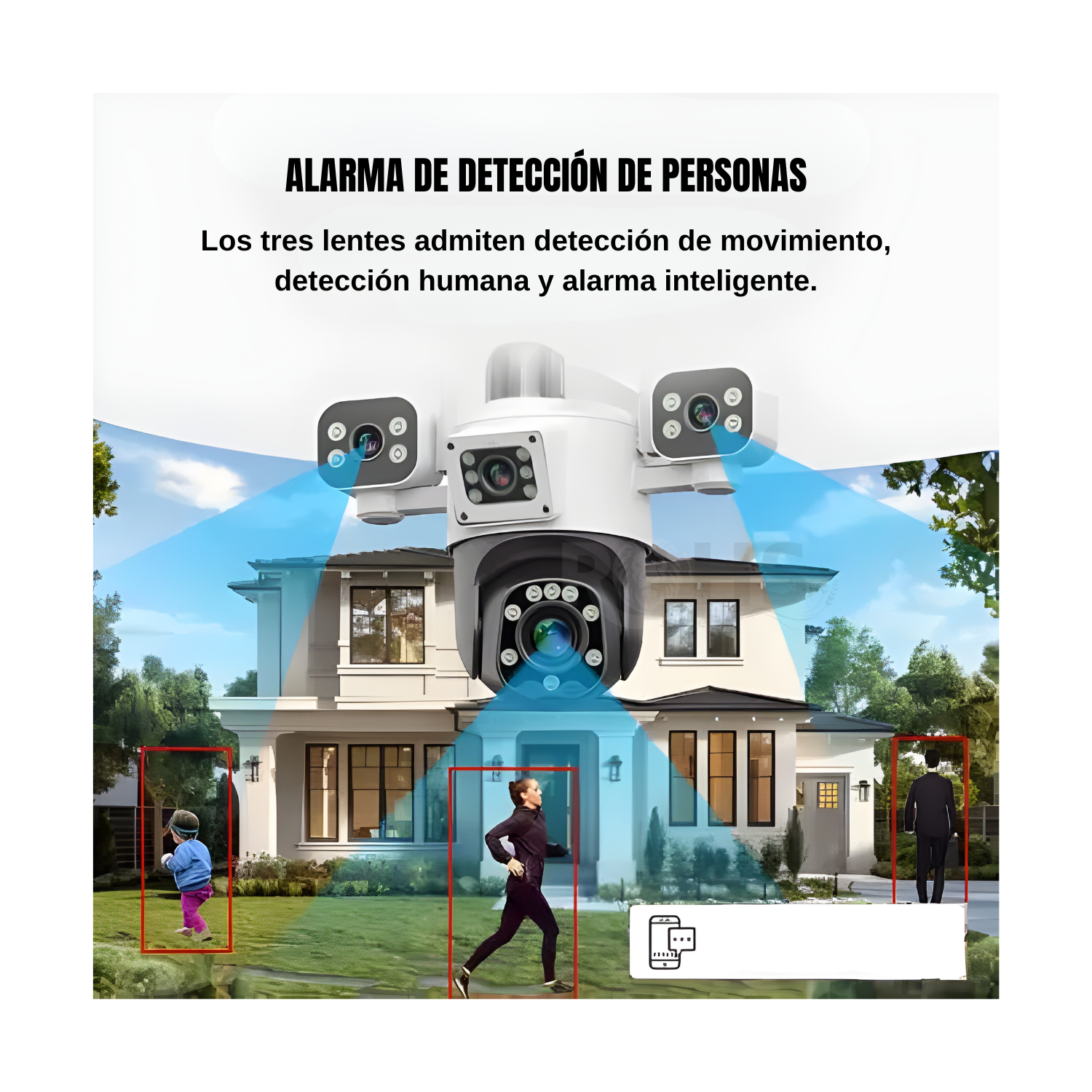 CÁMARA DE SEGURIDAD PULPO WIFI EXTERIOR 3 LENTES 3K CON VISIÓN NOCTURNA 360° - 4