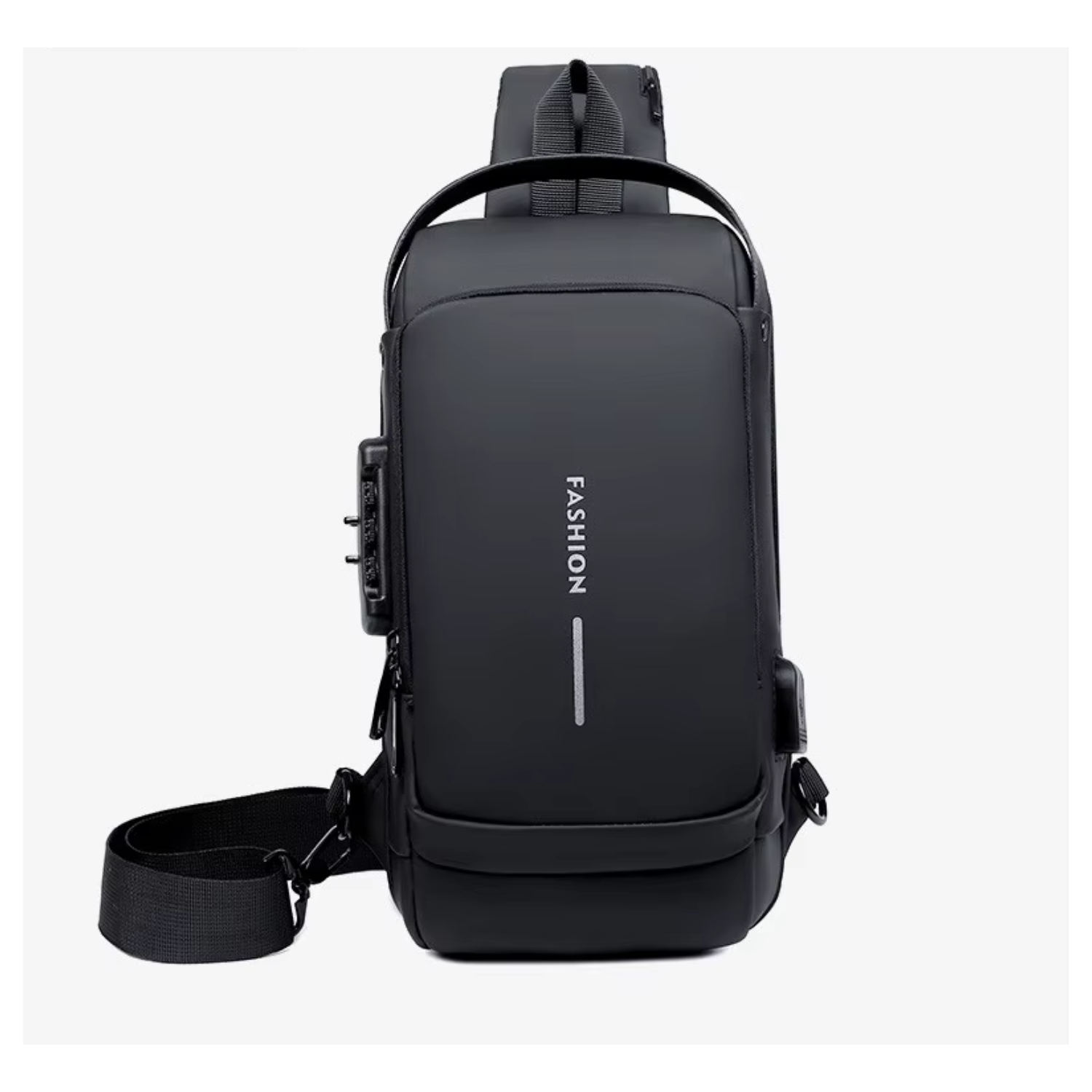 MOCHILA PECHERA ANTIRROBO PARA HOMBRES COLOR NEGRO - 7