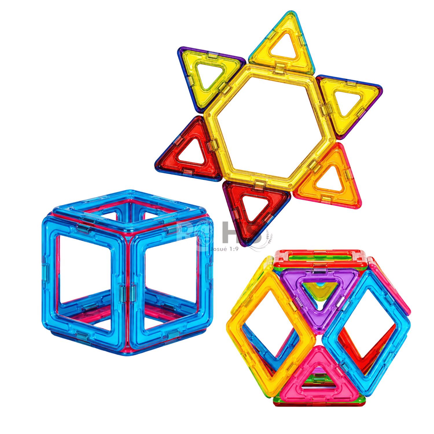 BLOQUES MAGNÉTICOS 58 PIEZAS JUEGO DE CONSTRUCCIÓN EDUCATIVO CON RUEDAS + TABLET LCD REGALO - 2