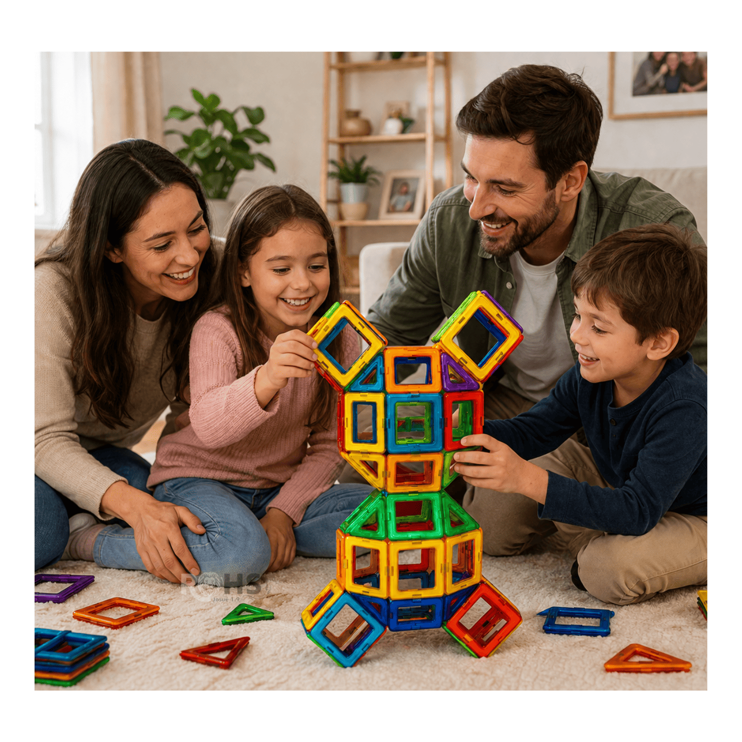 BLOQUES MAGNÉTICOS 58 PIEZAS JUEGO DE CONSTRUCCIÓN EDUCATIVO CON RUEDAS + TABLET LCD REGALO - 7