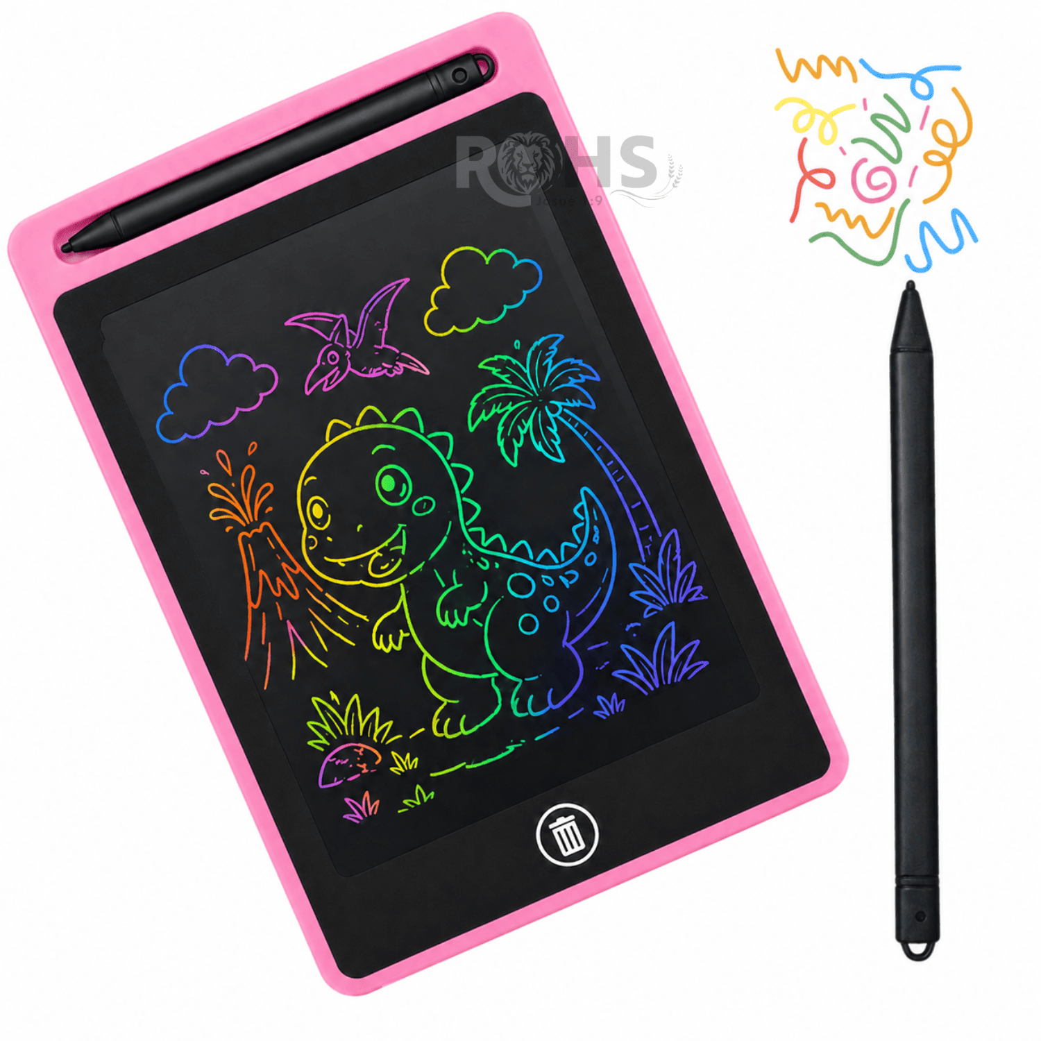 TABLET LCD ROSA 8.5 PARA DIBUJAR NIÑOS PIZARRA DIGITAL REUTILIZABLE CON LÁPIZ ESCRITURA SIN PAPEL - 1