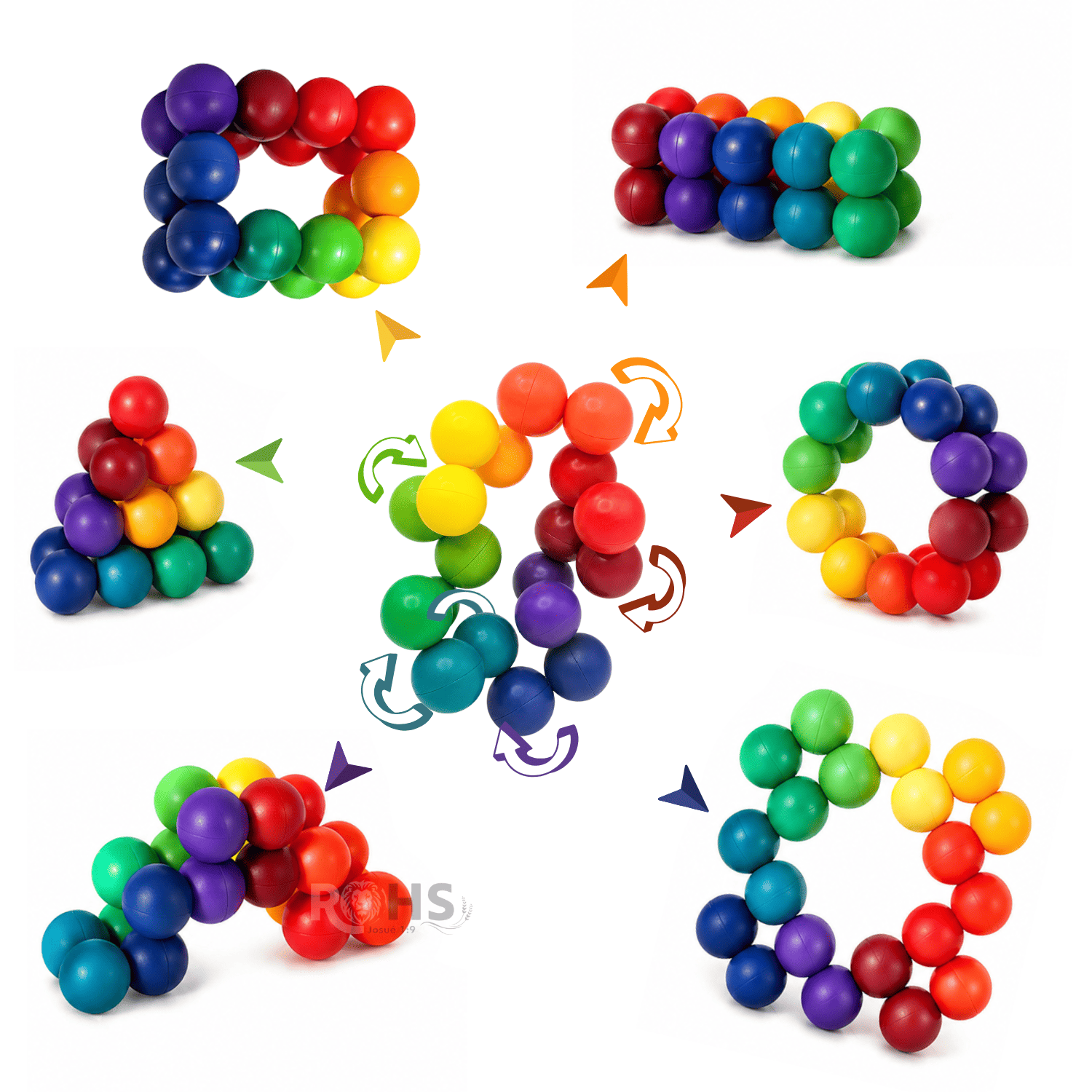 PACK X2 CUBO SENSORIAL DE BOLAS FLEXIBLE ANTIESTRÉS EDUCATIVO PARA NIÑOS Y ADULTOS - 2