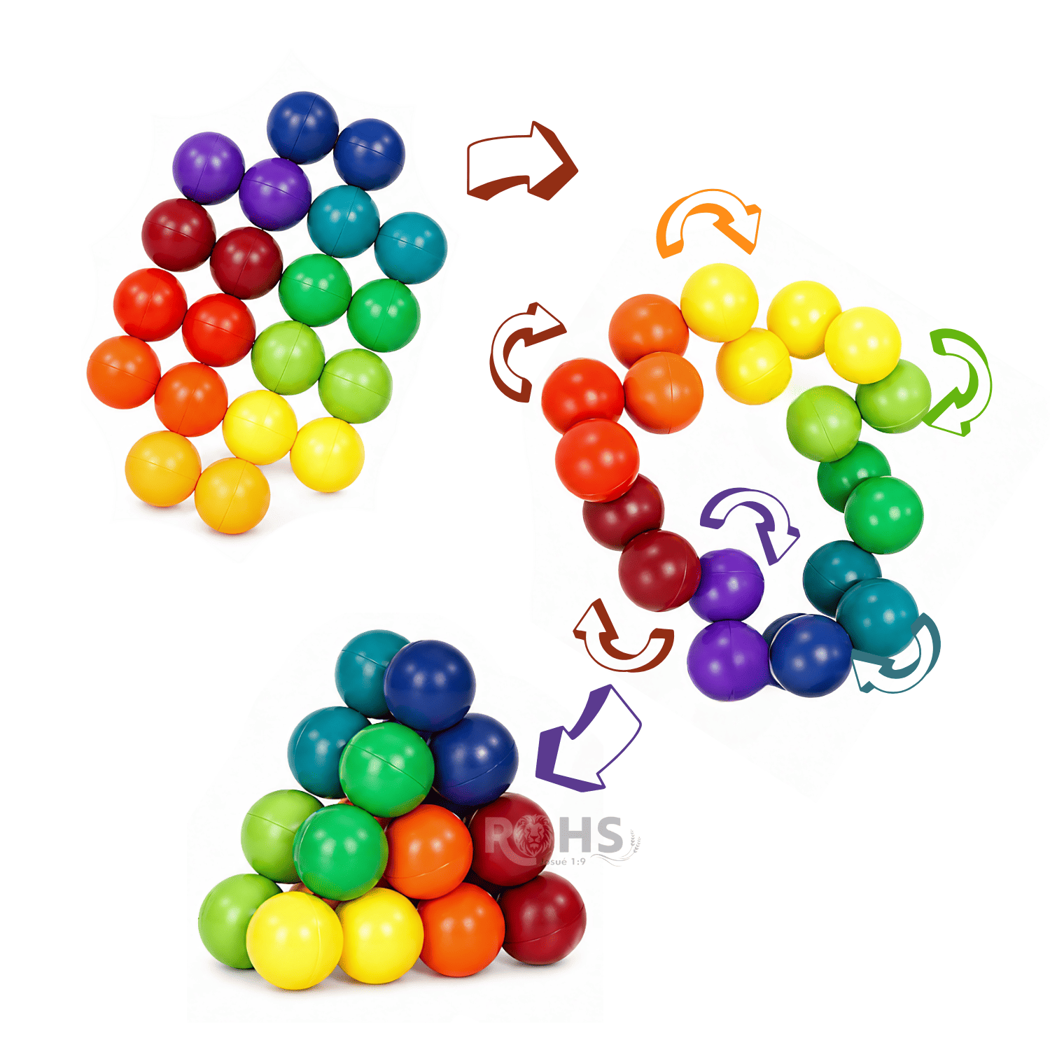 PACK X2 CUBO SENSORIAL DE BOLAS FLEXIBLE ANTIESTRÉS EDUCATIVO PARA NIÑOS Y ADULTOS - 3
