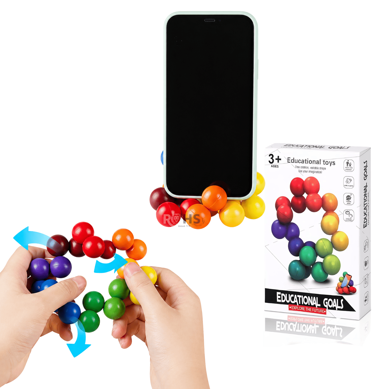 PACK X2 CUBO SENSORIAL DE BOLAS FLEXIBLE ANTIESTRÉS EDUCATIVO PARA NIÑOS Y ADULTOS - 5