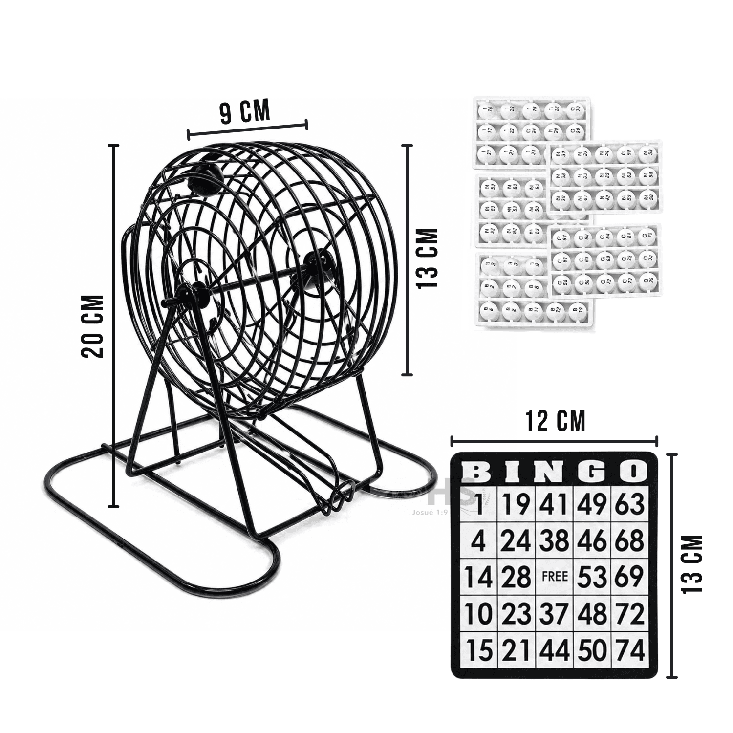 JUEGO DE BINGO COMPLETO CON TÓMBOLA METÁLICA BOLAS NUMERADAS Y TABLEROS - 6