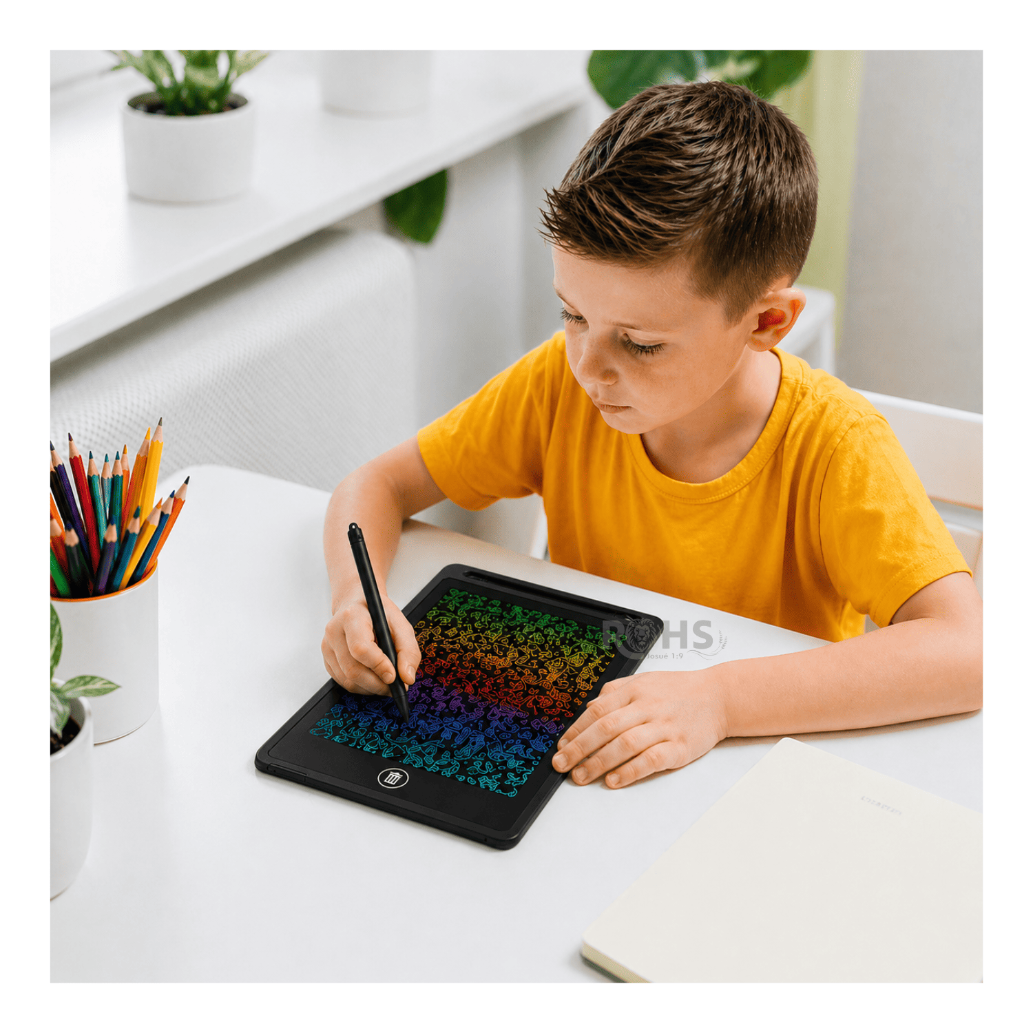 PACK X2 TABLETS LCD VERDE Y AZUL 8.5 PARA DIBUJAR NIÑOS PIZARRA DIGITAL REUTILIZABLE CON LÁPIZ ESCRITURA SIN PAPEL - 4