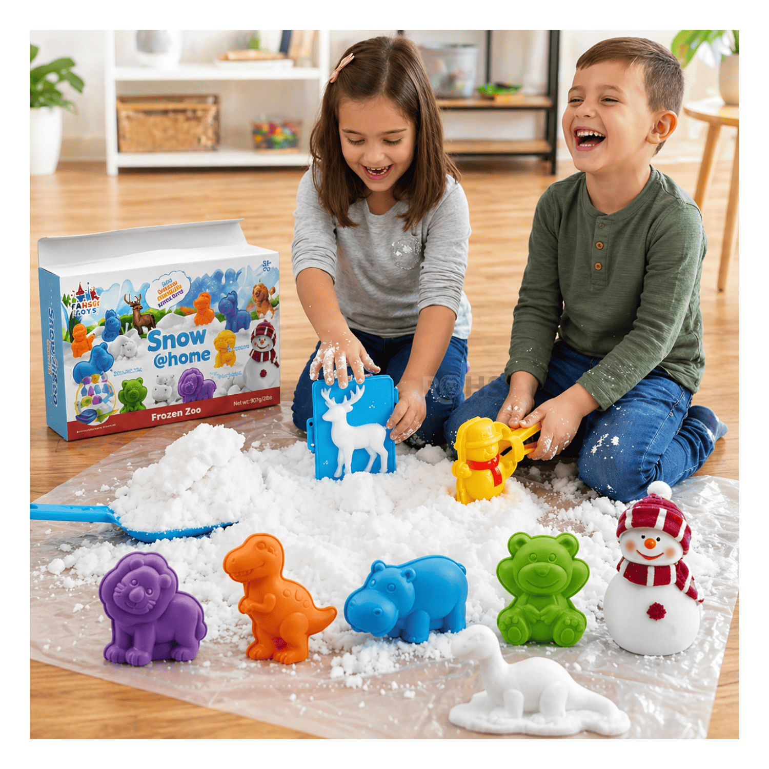 NIEVE MÁGICA PARA NIÑOS CON MOLDES Y CAJA ANTIDESORDEN + TABLET LCD DE REGALO - 2
