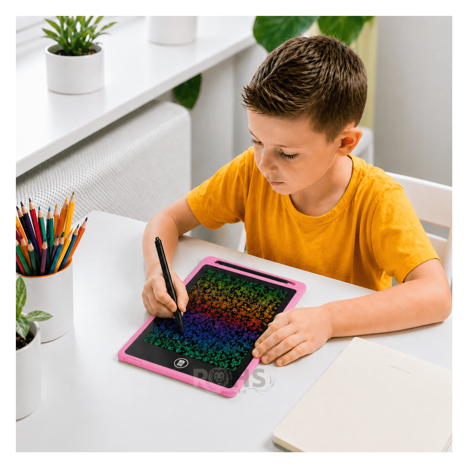 PACK X2 TABLETS LCD ROSA Y AZUL 8.5 PARA DIBUJAR NIÑOS PIZARRA DIGITAL REUTILIZABLE CON LÁPIZ ESCRITURA SIN PAPEL - 4