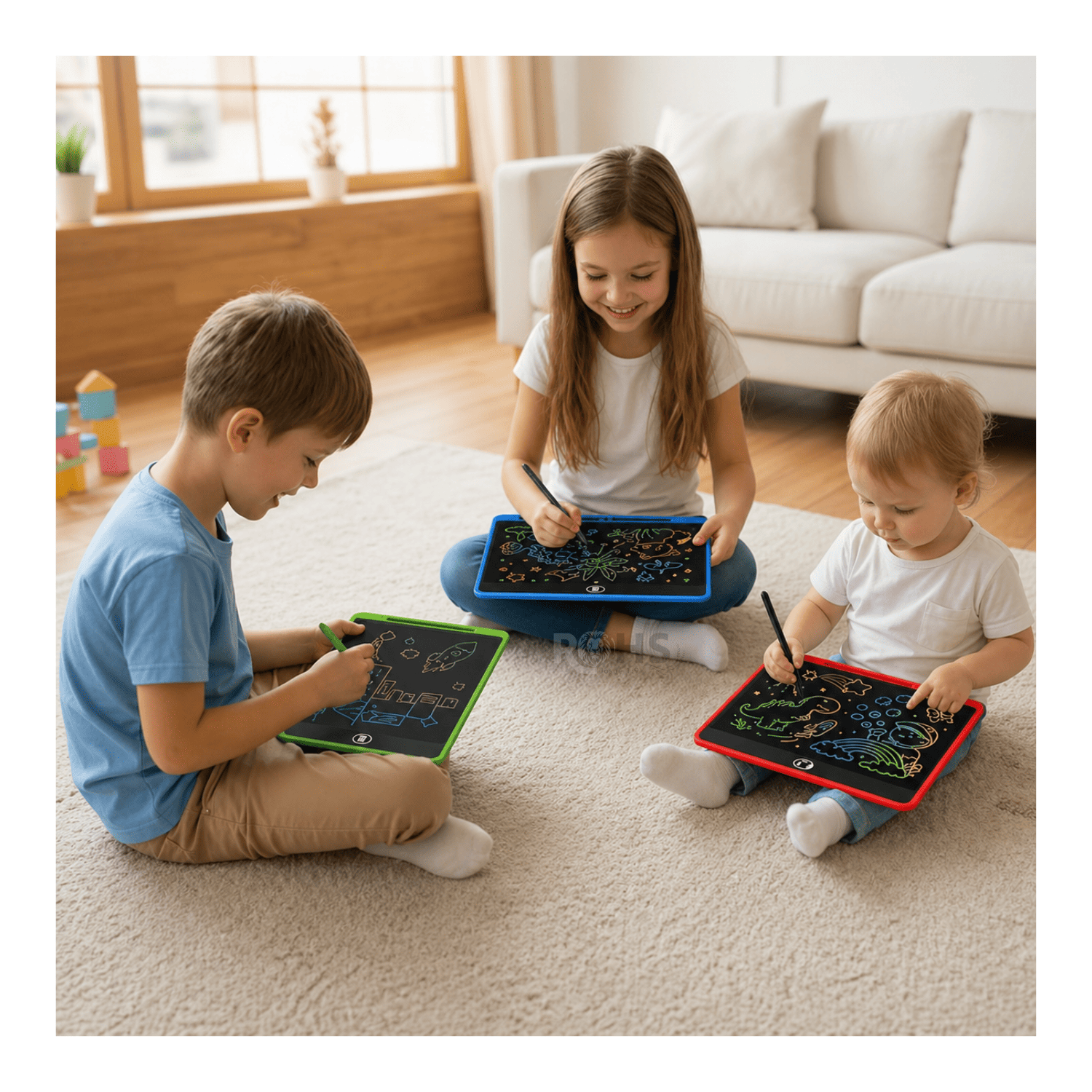 PACK X2 TABLETS LCD ROSA Y AZUL 8.5 PARA DIBUJAR NIÑOS PIZARRA DIGITAL REUTILIZABLE CON LÁPIZ ESCRITURA SIN PAPEL - 7