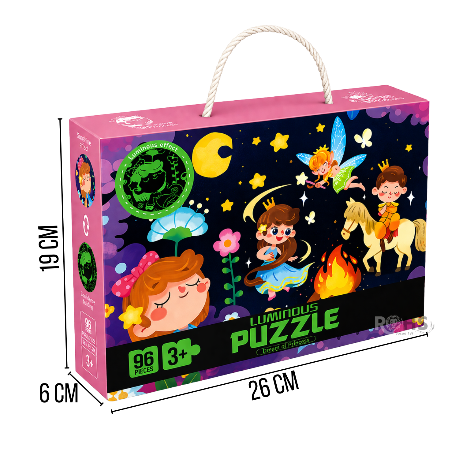 ROMPECABEZAS LUMINOSO 96 PIEZAS PARA NIÑOS BRILLA EN LA OSCURIDAD + TABLET LCD DE REGALO - 3