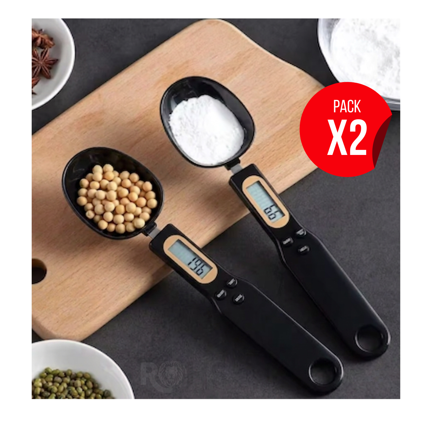 PACK 2 PESA GRAMERA CUCHARA ELECTRÓNICA DE COCINA - 1