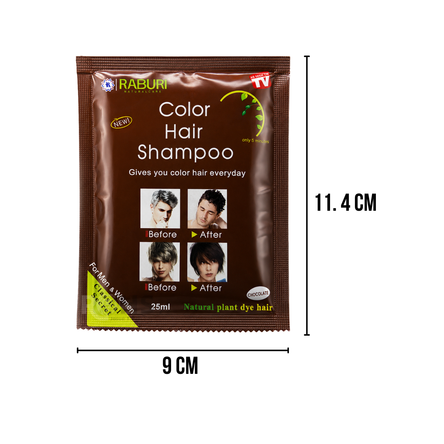 SHAMPOO TINTE PARA CABELLO CON COBERTURA UNIFORME COLOR MARRÓN - 3