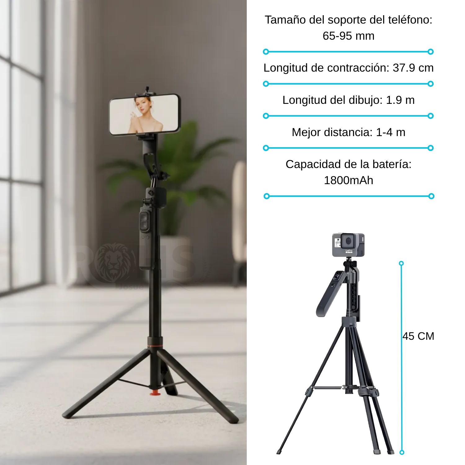 TRÍPODE CON SENSOR DE MOVIMIENTO Y ROTACIÓN 360° - 3