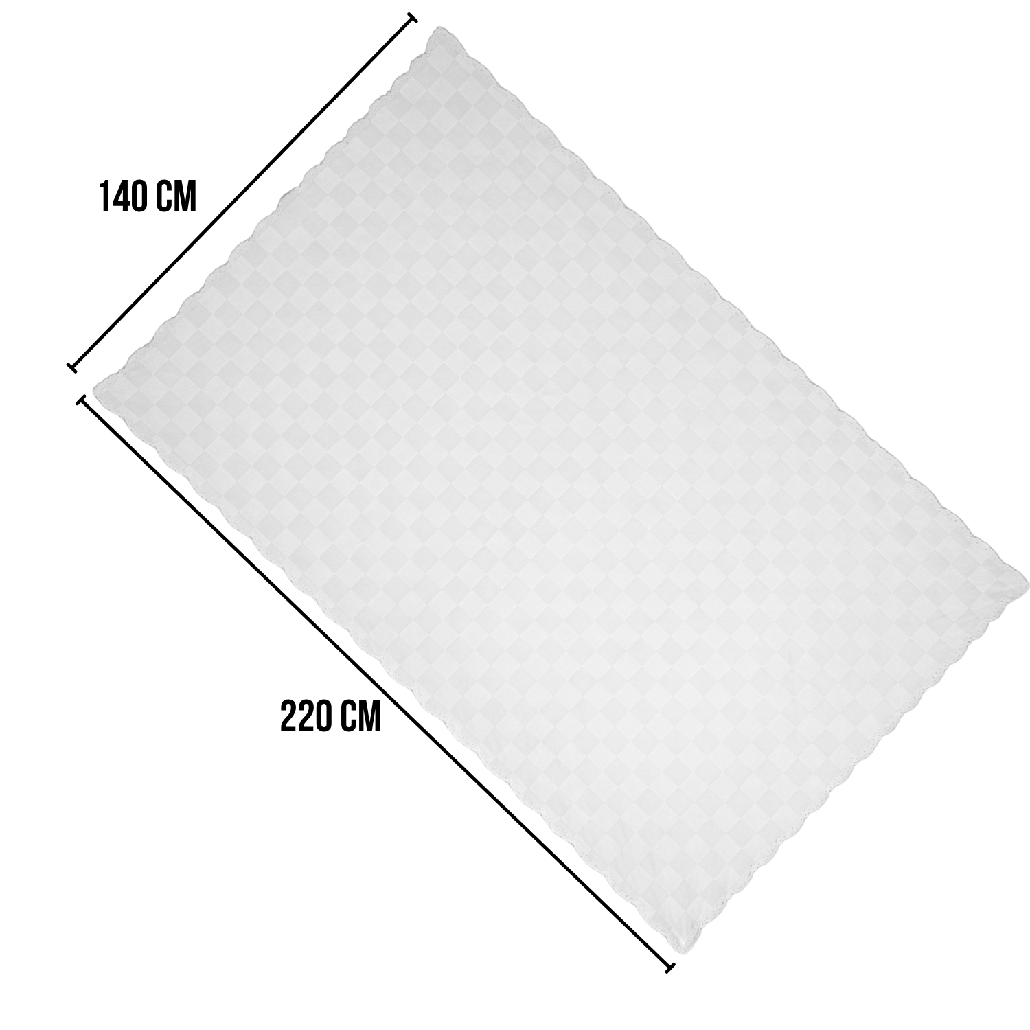 MANTEL DE MESA BLANCO 140 X 220 CM DECORATIVO PARA COMEDOR Y REUNIONES - 3