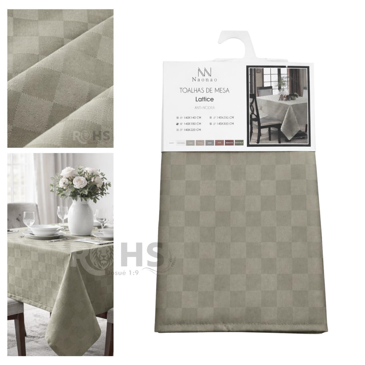 MANTEL DE MESA VERDE 140 X 180 CM PARA COMEDOR - ELEGANCIA PARA TU MESA - 3