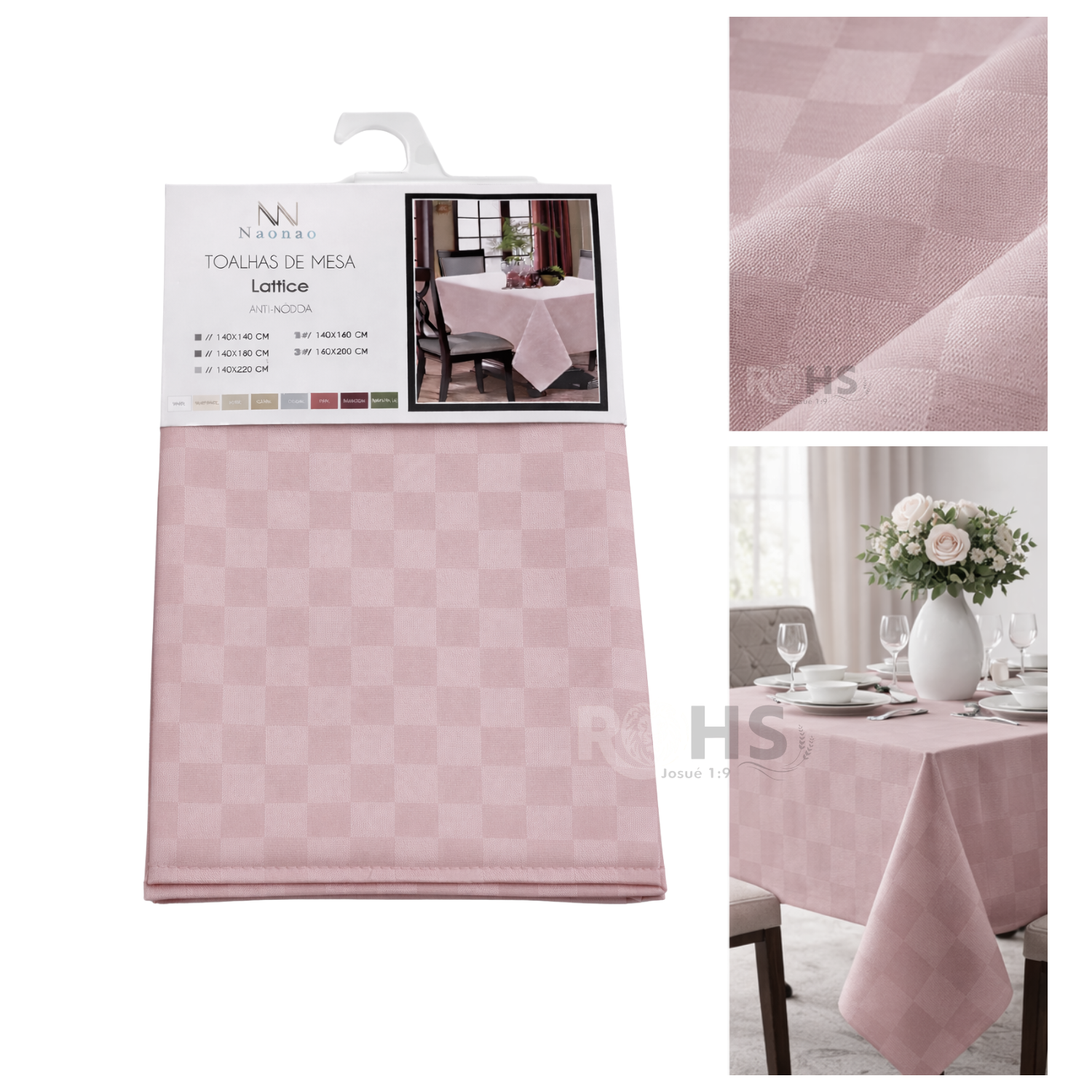 MANTEL DE MESA ROSA 140 X 180 CM PARA COMEDOR - ELEGANCIA PARA TU MESA - 2