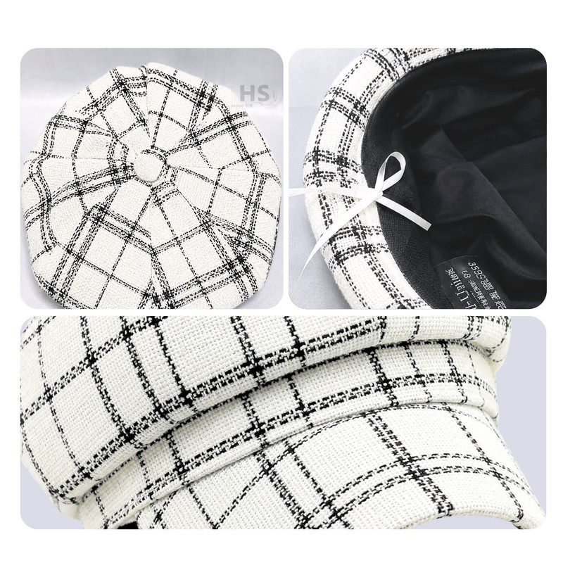 CHALINA NEGRA + GORRO BLANCO CUADRILLÉ - 7