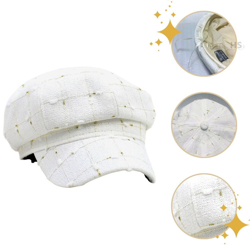 GORRA BLANCA CUADRILLÉ BLANCO DE TELA SUAVE 25.5 X 20 CM - 2