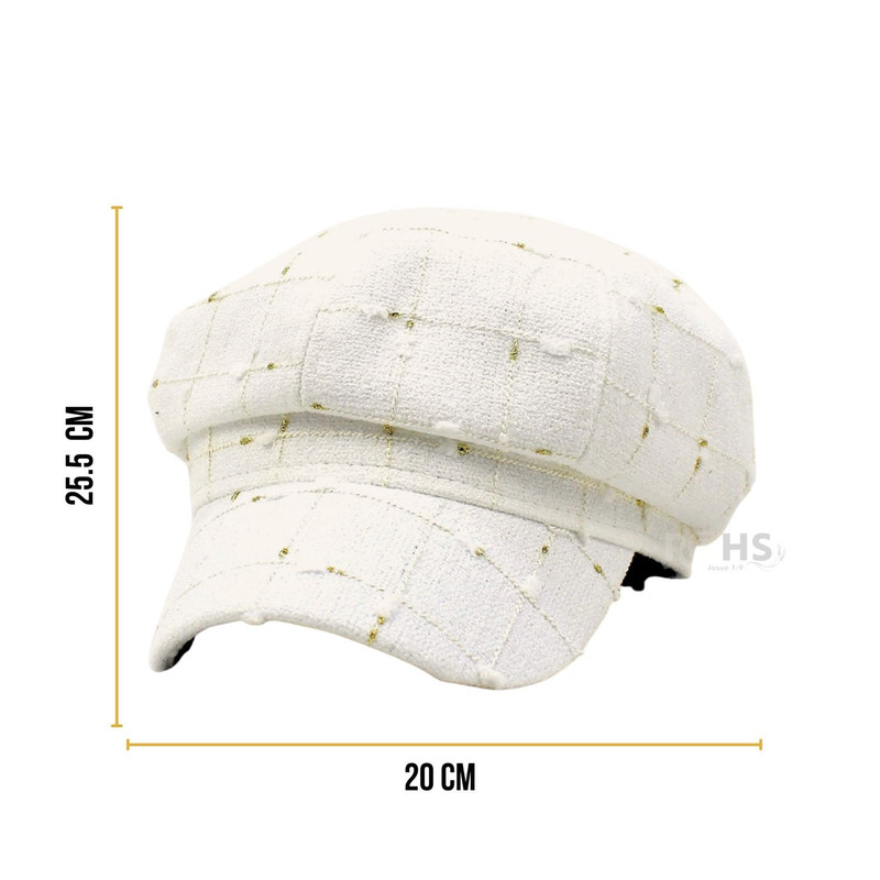 GORRA BLANCA CUADRILLÉ BLANCO DE TELA SUAVE 25.5 X 20 CM - 6